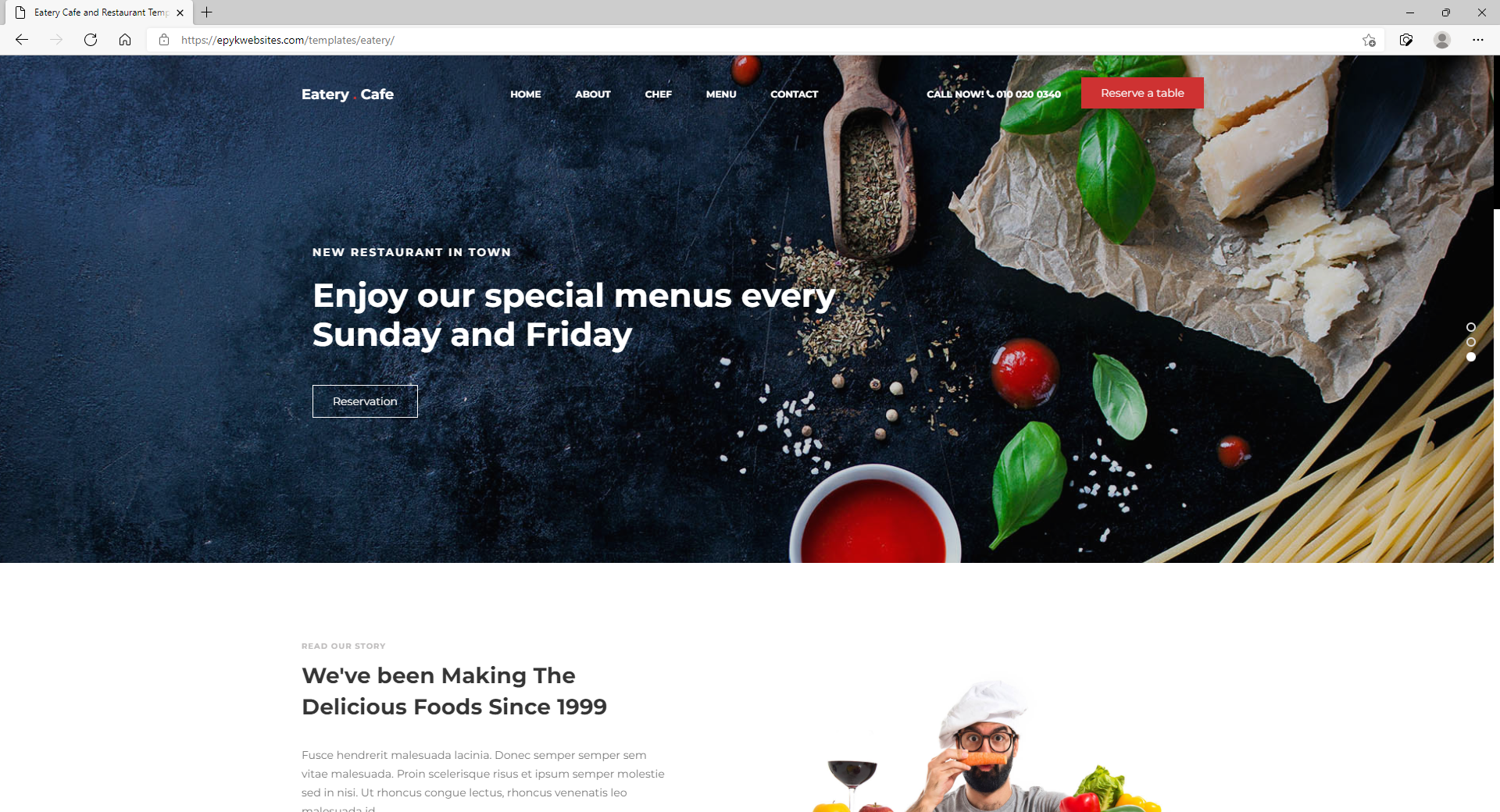 Element Website Template